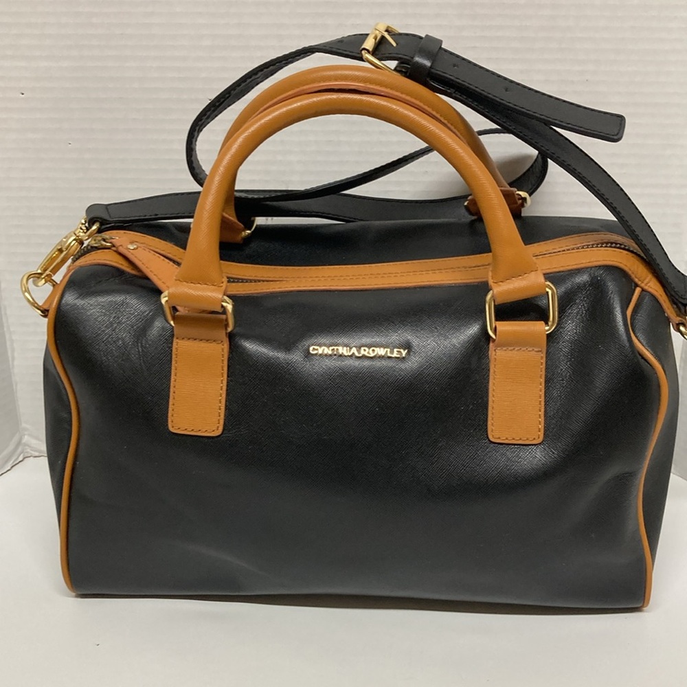 Cynthia Rowley Black and Brown Satchel large Leather Bag 
WOMENS